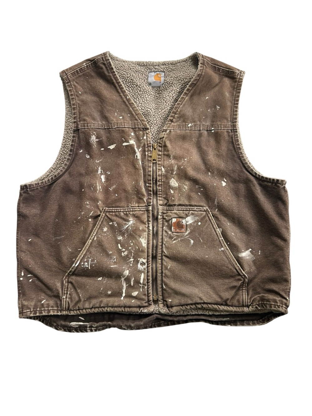 Carhartt Thrashed Workwear Rugged Streetwear Distressed Insulated Vest Size XL